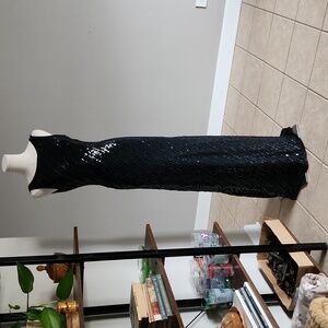 Shop Closing Cache vintage long beaded black gown